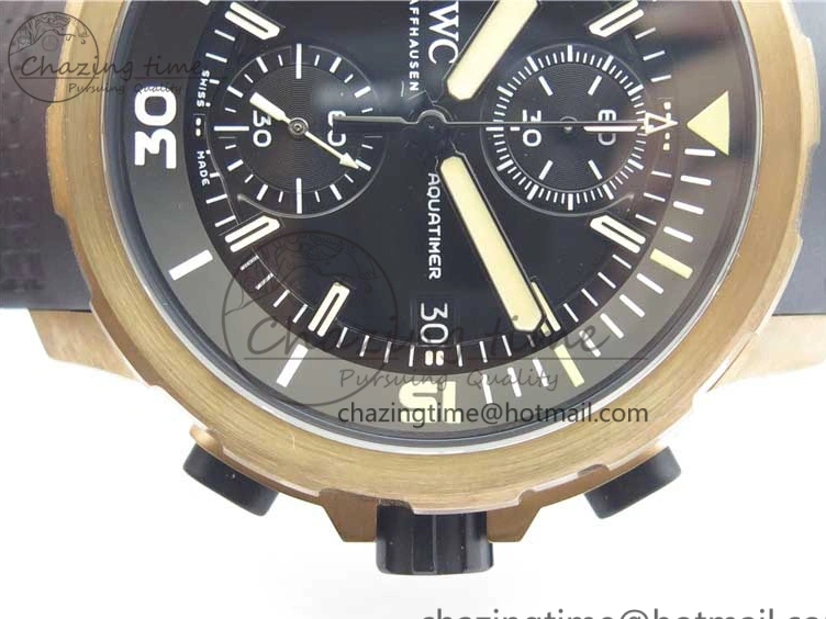 MIROTIME 0125 Aquatimer Chrono IW379503 Bronzo Case V6F 1:1 Best Edition Black Dial on Rubber Strap A Popular 7103